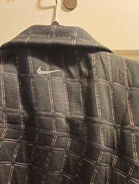 Nike Black Plaid Jacket with Subtle Purple Accents